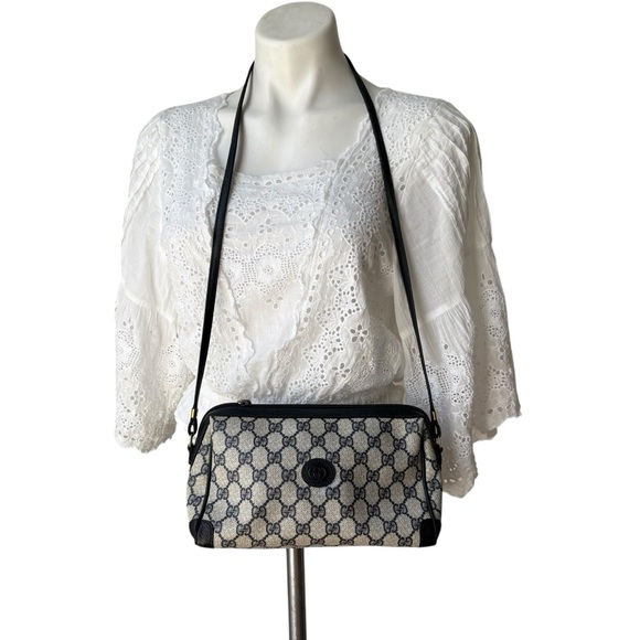 Gucci Handbags - Vintage 80’s Gucci Monogram Navy Crossbody Bag